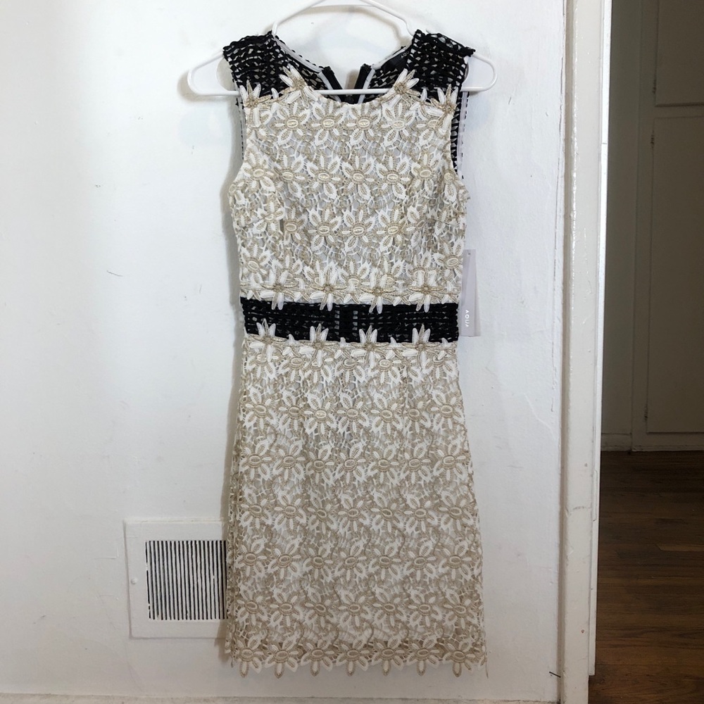 Bloomingdales Aqua lace sheath dress